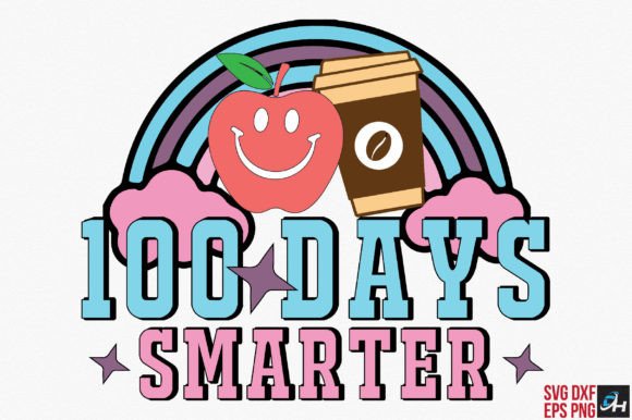 100 Days Smarter Retro SVG for Crafts and Graphics