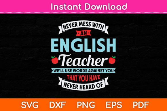 English Teacher Graphics for Crafts & Branding