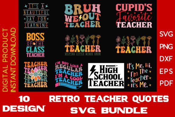 Retro Teacher Graphics for Crafts & Blogs